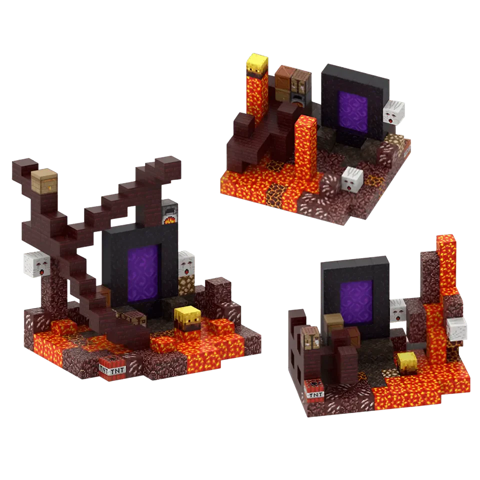 Nether Portal (132 Pcs) Minecraft Magnetic Building Blocks Set