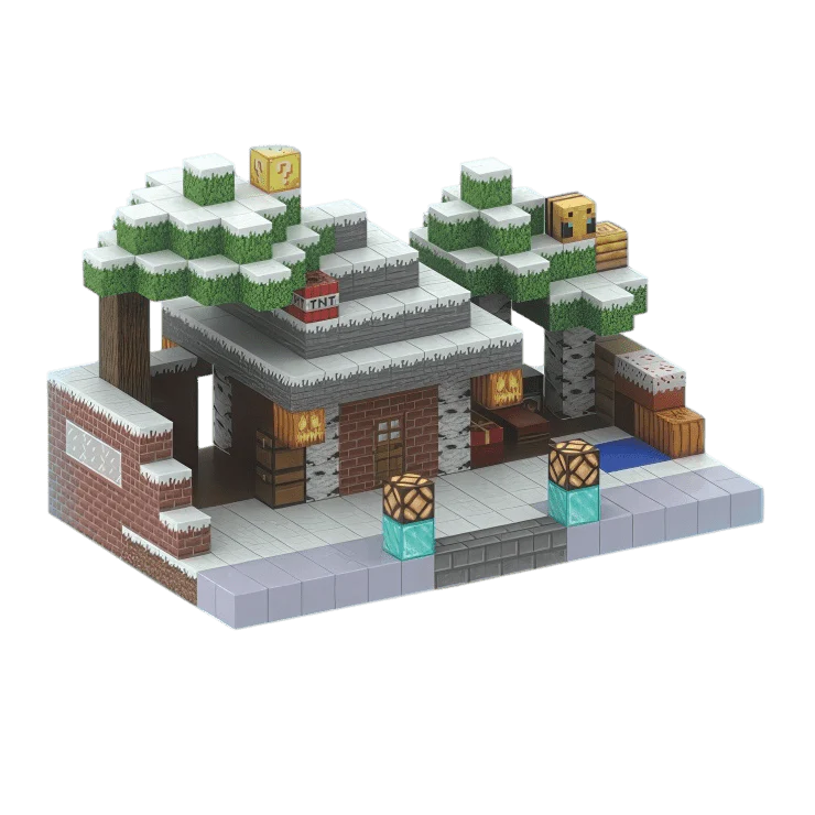 Snow House (448 Pcs) Minecraft Magnet Building Blocks Set