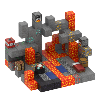 Cave Exploration (143 Pcs) Minecraft Magnetic Building Blocks Set