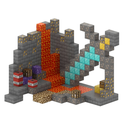 Cave Exploration (268 Pcs) Minecraft Magnetic Building Blocks Set
